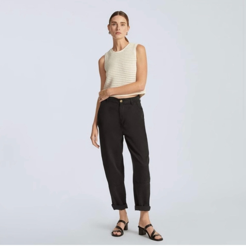 Everlane The Relaxed Chino Pants High Waist Black NEW Size 6